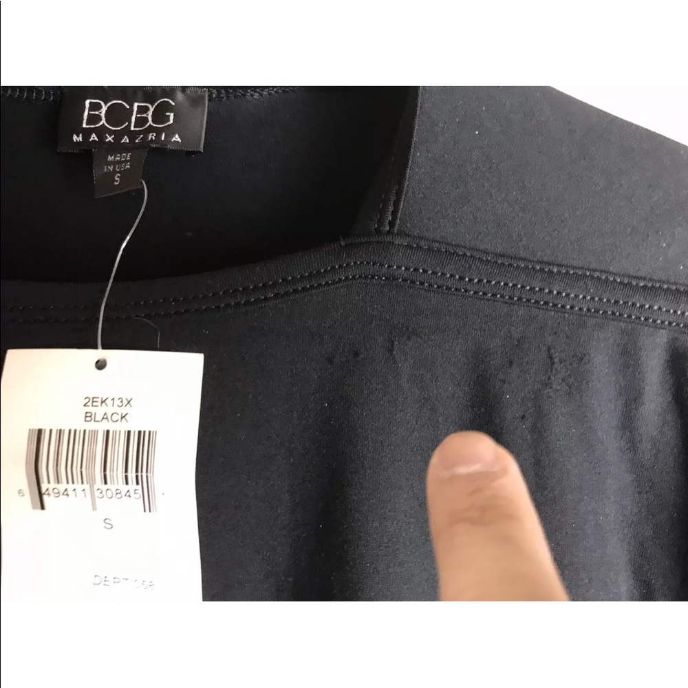 BCBG STRETCH FITTED MUSCLE T-SHIRT SIZE  S BLACK - Picture 5 of 6